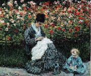 Claude Monet Camille Monet and a Child in the Artist s Garden in Argenteuil painting